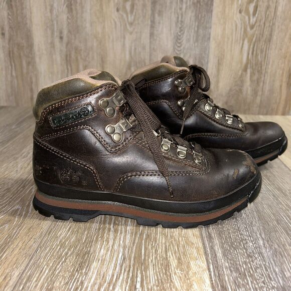 Timberland Hiking Boots Womens US Size 6.5 Leather Hiking Lace Up 95310 VINTAGE - Picture 1 of 14